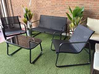 Conjunto Sofá, 2 Sillas y Mesa Centro