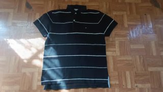 Polo Tommy Hilfiger Rayas Blancas Negro