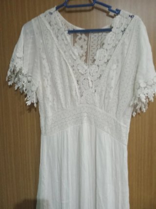 Vestido blanco bohemio talla L
