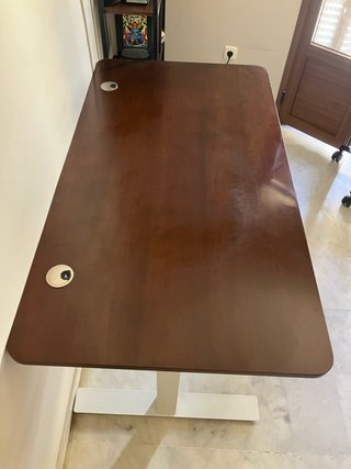 Mesa escritorio madera y metal electrónica