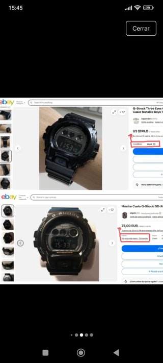 Reloj GShock 6900 Negativo Japan NUEVO