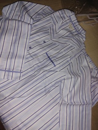 Pijama Franela T.M Rayas Azul y Blanco