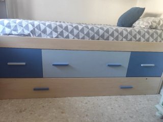 Cama juvenil 90cm con cajones
