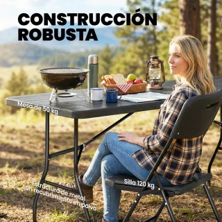 Conjunto Mesa y Sillas Camping Plegables