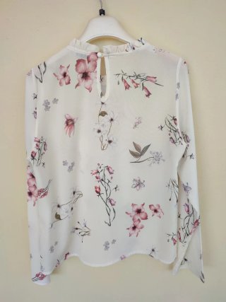 Camicia fantasia floreale con rouches