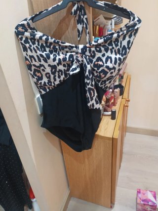 Bañador Negro y Leopardo Talla M