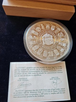 Moneda 10000 Pesetas Plata 1989.No se negocia.