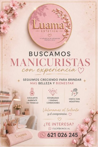 Se buscan chicas manicuristas. Con experiencia.