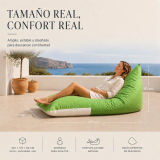 Puff esterno triangolare XXL in tessuto Oxford PVC