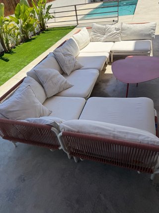 Conjunto sofá exterior tela
