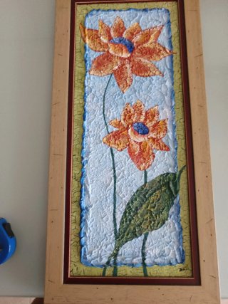 2 Cuadros Florales Pintura Papel 56x27