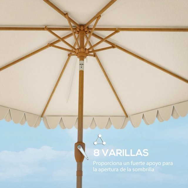 Sombrilla de Jardín Beige/Marrón Ø264x240 cm