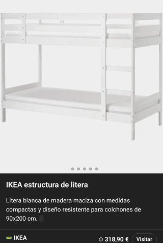 LITERA DE MADERA BLANCO de IKEA