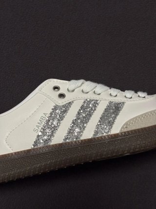Adidas Samba Glitter Plata mujer talla 39 1/3