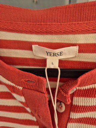 Conjunto YERSE rayas rojas y blancas T.L