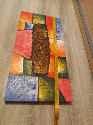 Cuadro abstracto relieve 70x30 cm