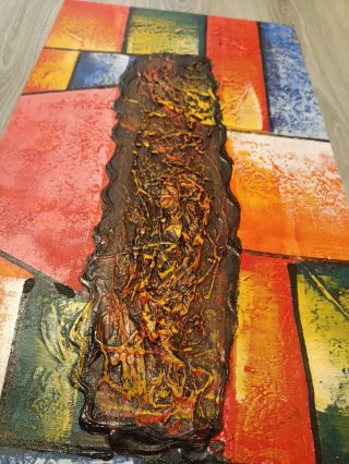 Cuadro abstracto relieve 70x30 cm