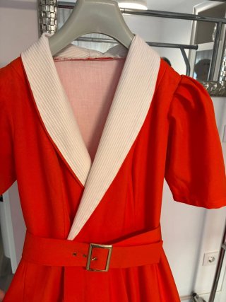 Vestido Flamenca  Naranja cruzado con cinturón !!