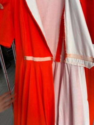 Vestido Flamenca  Naranja cruzado con cinturón !!