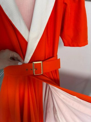 Vestido Flamenca  Naranja cruzado con cinturón !!