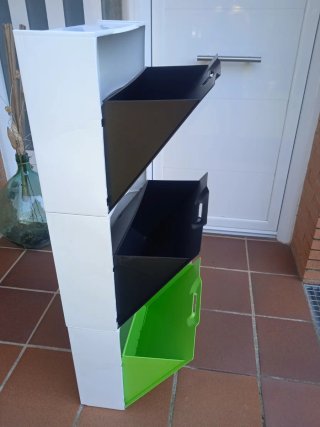 Mueble Zapatero PVC Negro y Verde