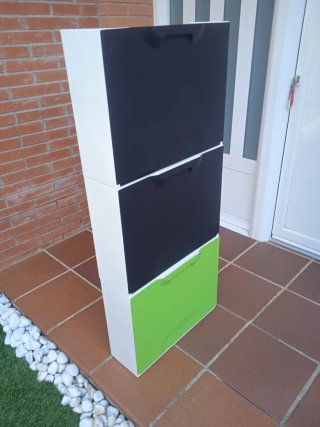 Mueble Zapatero PVC Negro y Verde