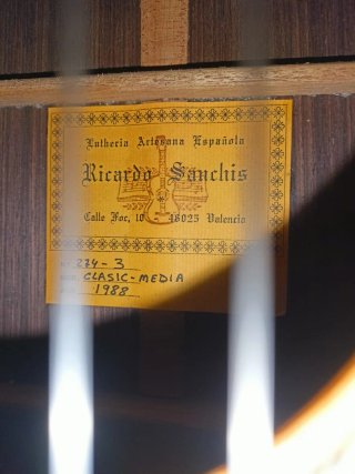 Guitarra Española Ricardo Sanchis 1988