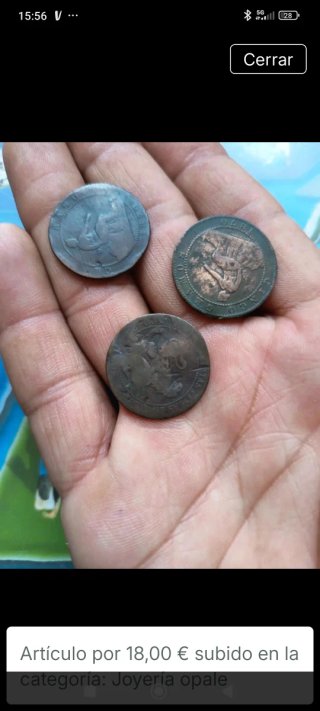 3 Monedas 5 Céntimos 1870