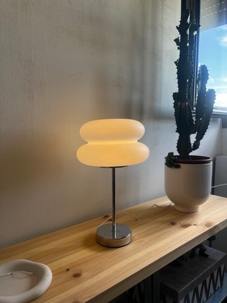 Lámpara Mesa Mid Century Blanca