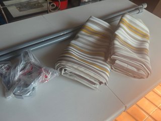 Cortinas de tela opaca con rayas 2 unidades
