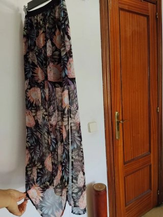 Falda larga gasa estampado floral