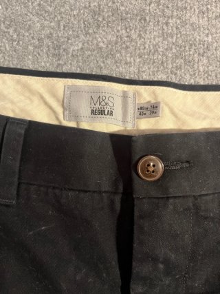 Pantalón de traje M&S Regular Fit Negro Talla M