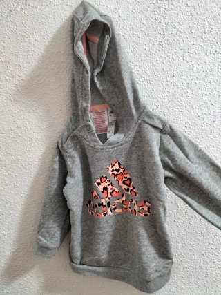 Sudadera Adidas Gris Niña 6 Mese nueva con capucha