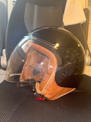 Casco Moto Jet Garibaldi G11 Negro Brillo Talla S