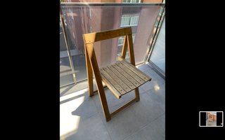2 Sedie Pieghevoli Balcone in Legno Rustico