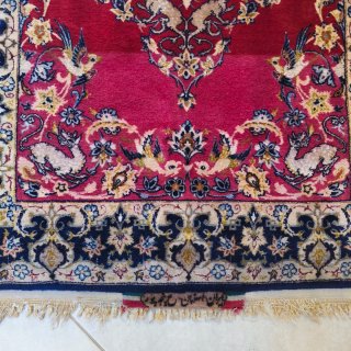 Tappeto Persiano Isfahan trama seta- 125x84 cm