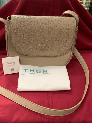Borsa tracolla Thun ecopelle beige floreale