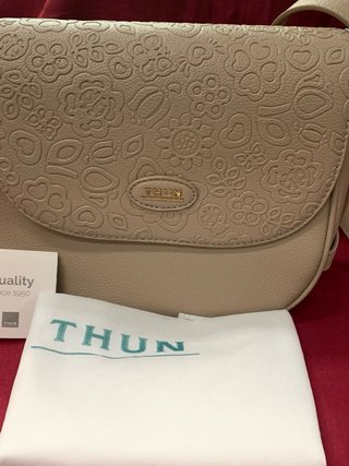 Borsa tracolla Thun ecopelle beige floreale