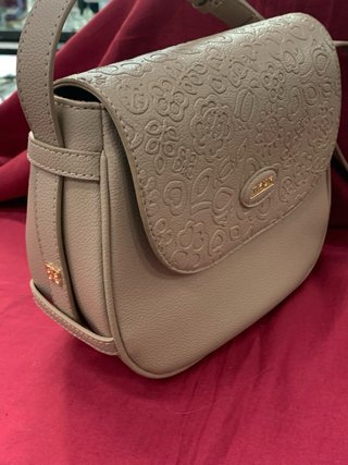 Borsa tracolla Thun ecopelle beige floreale