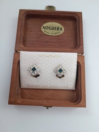 Pendientes Noguera Chapado Oro Azul