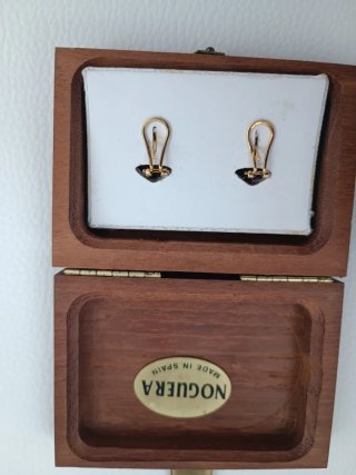 Pendientes Noguera Chapado Oro Azul