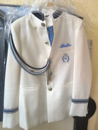Traje niño comunión blanco y Azul