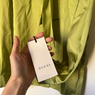 Camicia Gucci in seta verde nuova
