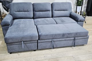 Sofá Cama Arcon Terciopelo Gris 235cm