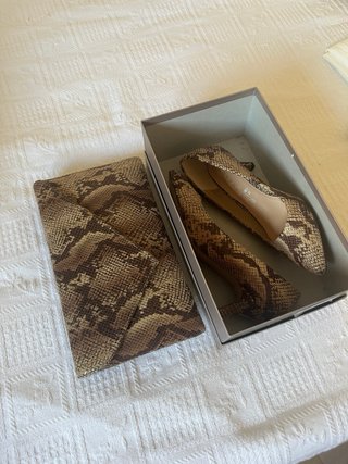Conjunto Bolso y Zapatos Tacón Serpiente