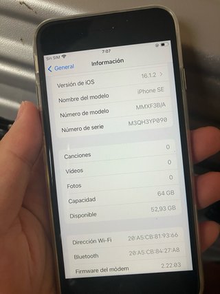 iPhone SE 2022 64GB Negro - Batería 100%