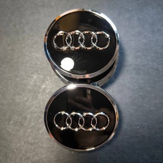 TAPABUJES AUDI 61mm NEGRO - EMBLEMA LLANTAS AUDI