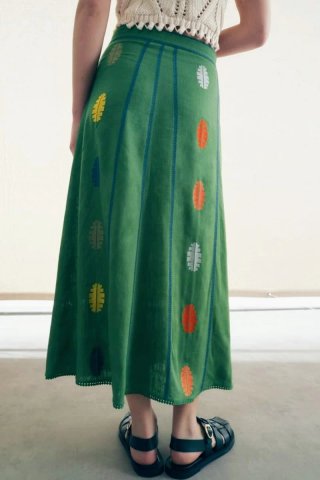Falda boho bordados Zara, S