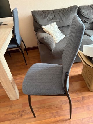 Sillas comedor tela y metal (2 unidades)