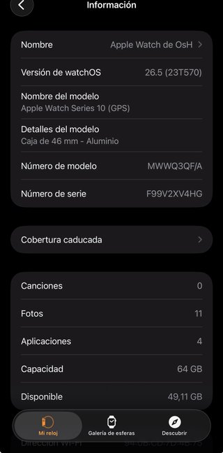 Apple Watch serie 10 46 mm GPS